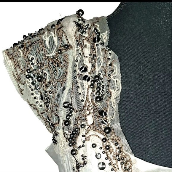 Black Women Size Small Cream Sequin Formal Cocktail Party Dress B25#17 - Picture 3 of 10